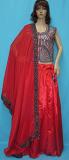Lehenga 7557 Red Silk Indian Cocktail Bridal Wear Lehenga Choli Shieno Sare